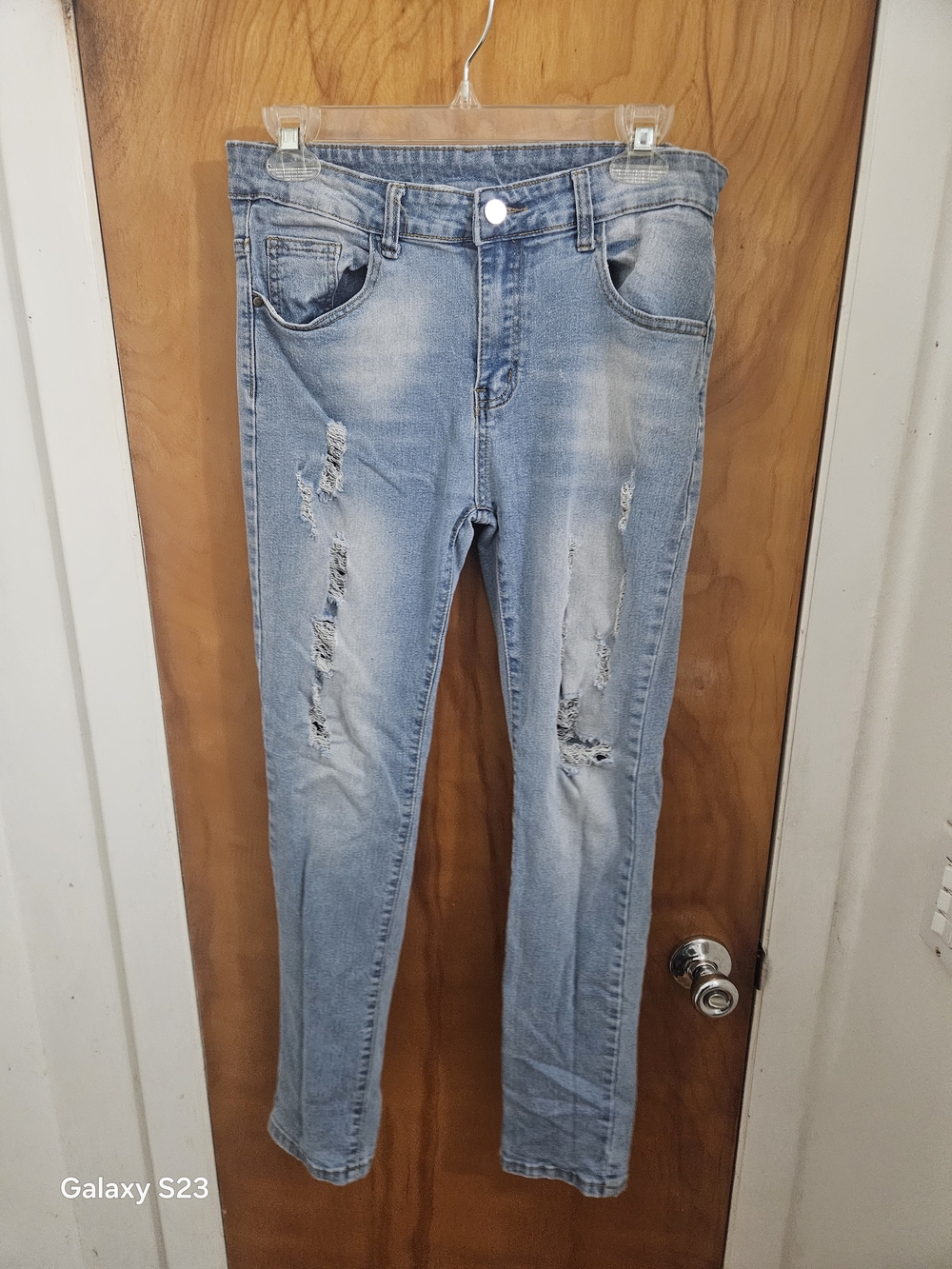 Teenage Boys  Light Blue Distressed Jeans